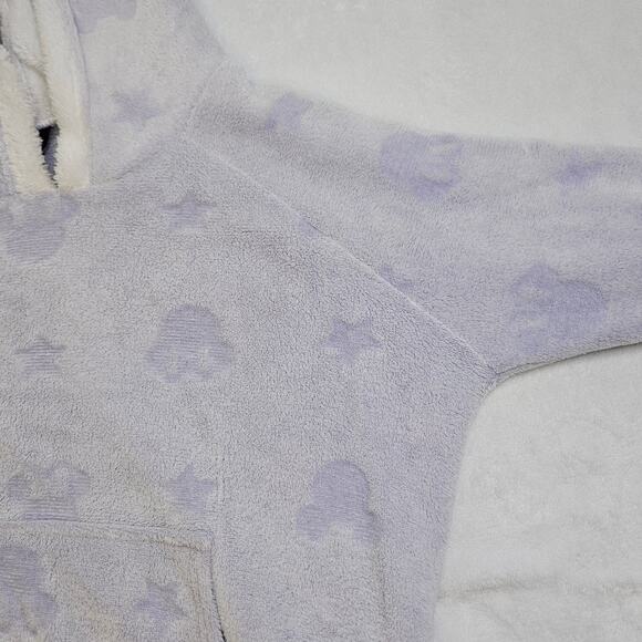 🦃 Disney Mickey Mouse Hooded Light Purple Sleepwear Robe Pajama Faux Fur Large - Picture 6 of 10